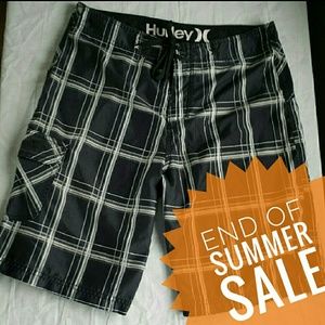 Sale! Men's Hurley Board Shorts Check Print Medium